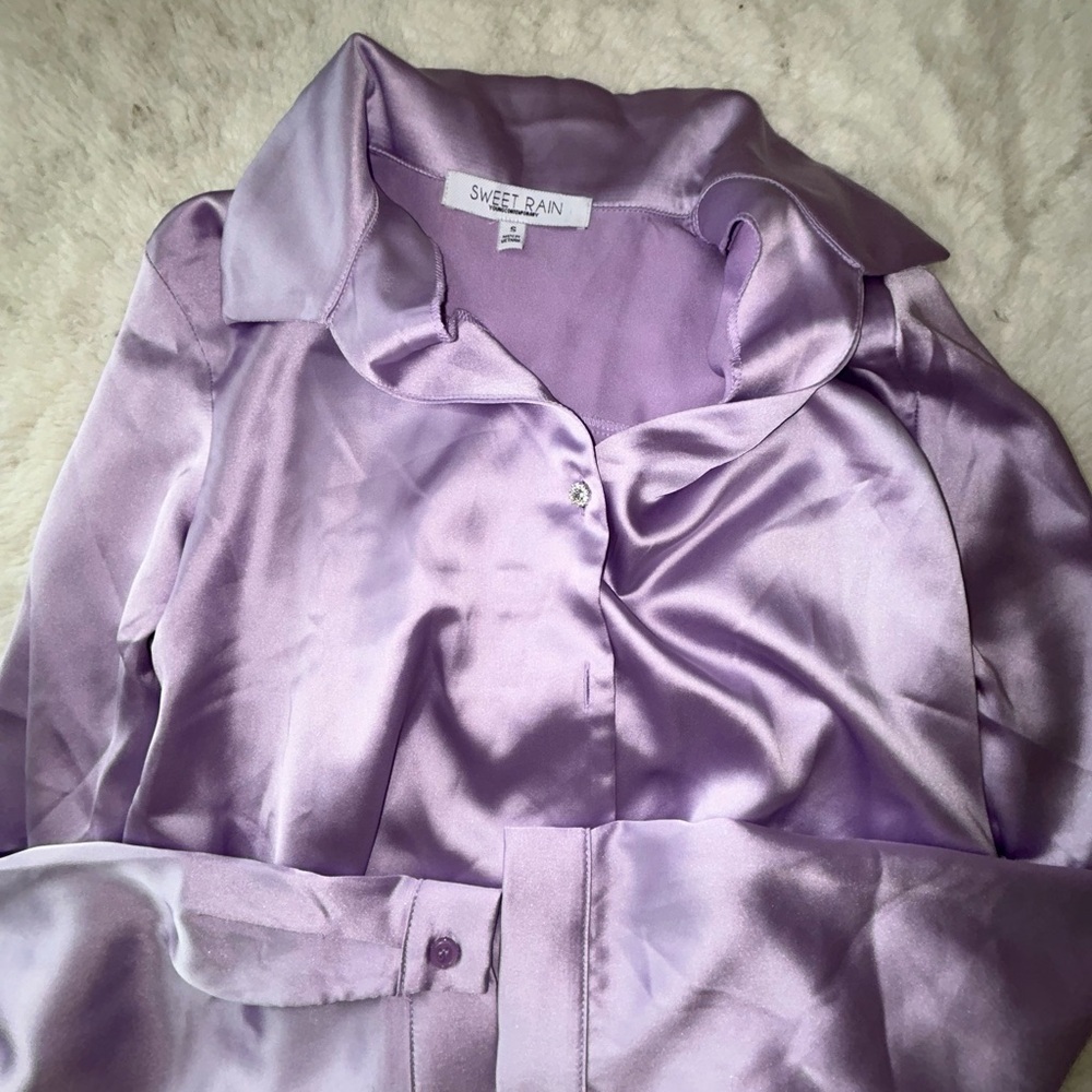 Silky button down blouse